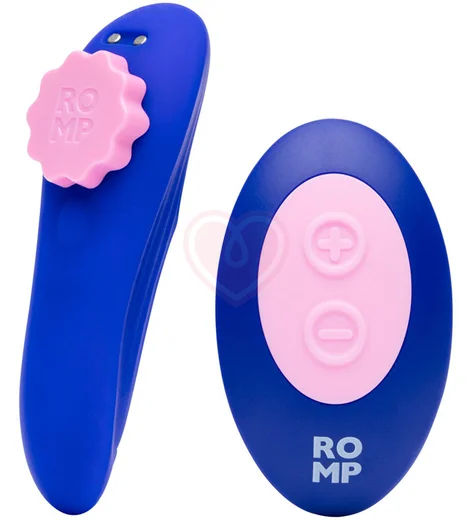 Клиторальный вибратор в трусики с дистанционным управлением Romp Party синий с розовым фото 1