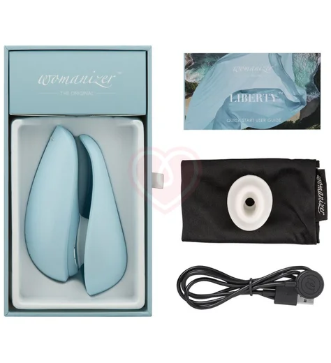Вакуумный клиторальный стимулятор Womanizer Liberty голубой фото 6