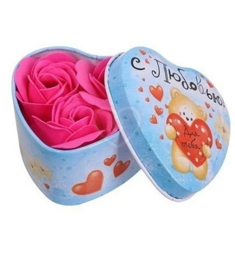 Мыльные лепестки со сладким ароматом в шкатулке-сердце С любовью 43 г фото 1