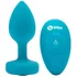 Маленькая вибропробка b-Vibe Vibrating Jewel Plug с кристаллом и пультом бирюзовая фото 7