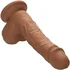 Фаллоимитатор с мошонкой на присоске Dual Density Silicone Studs 13 см коричневый фото 5