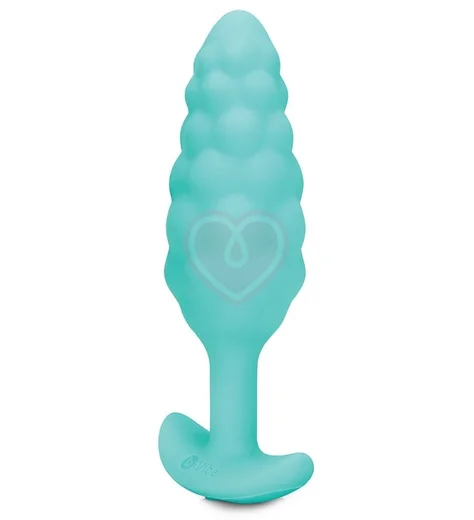 Рельефная вибропробка b-Vibe Bump Texture Plug бирюзовая фото 2