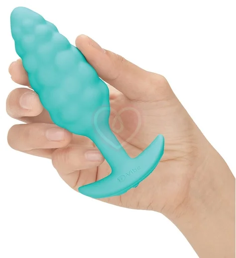 Рельефная вибропробка b-Vibe Bump Texture Plug бирюзовая фото 3