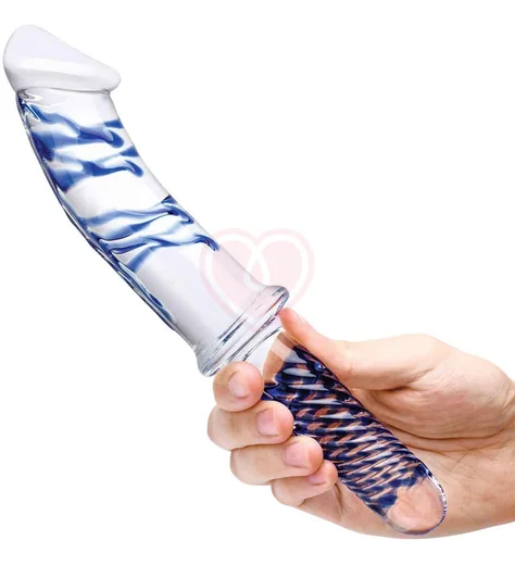 Стеклянный фаллоимитатор с ручкой Glas Realistic Double Ended фото 3