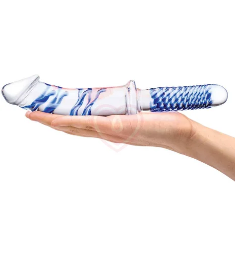 Стеклянный фаллоимитатор с ручкой Glas Realistic Double Ended фото 4