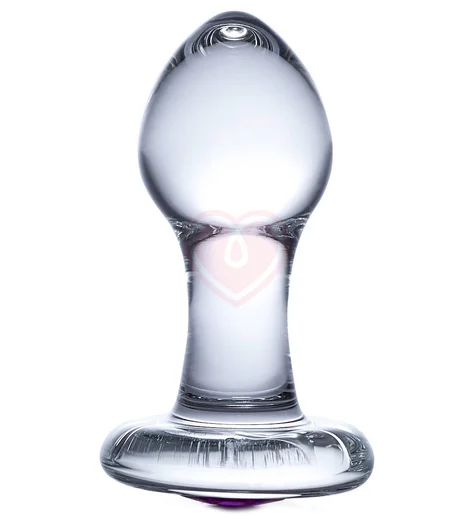 Стеклянная анальная пробка Glas Bling Bling со стразом фото 2