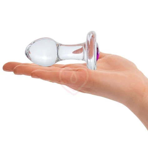 Стеклянная анальная пробка Glas Bling Bling со стразом фото 3