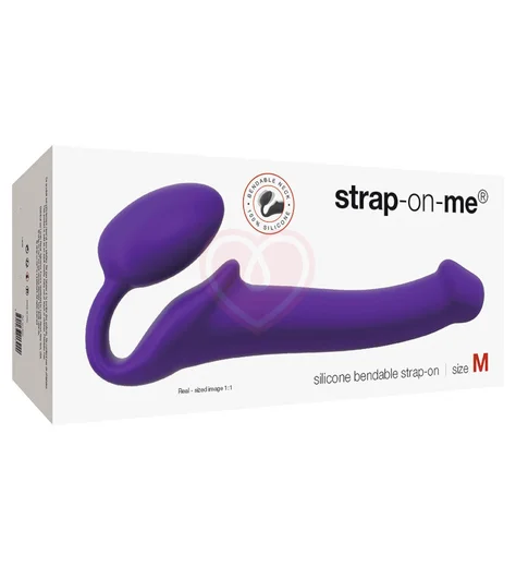 Безремневой гибкий страпон Bendable Strap-on-me M 24,5 см фиолетовый фото 3