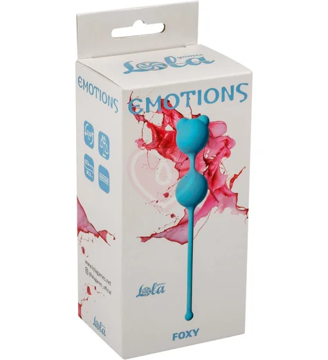 Вагинальные шарики с ушками Emotions Foxy бирюзовые фото 3