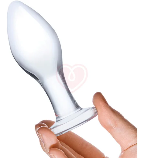 Стеклянная анальная пробка Glas Classic прозрачная фото 4