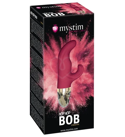 Вибратор с клиторальным стимулятором Mystim Hop Hop Bob бордовый фото 4