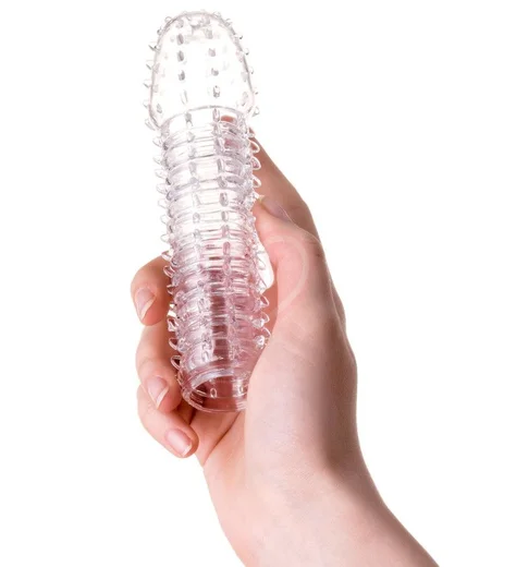 Прозрачная стимулирующая насадка на пенис с усиками ToyFa A-Toys фото 2