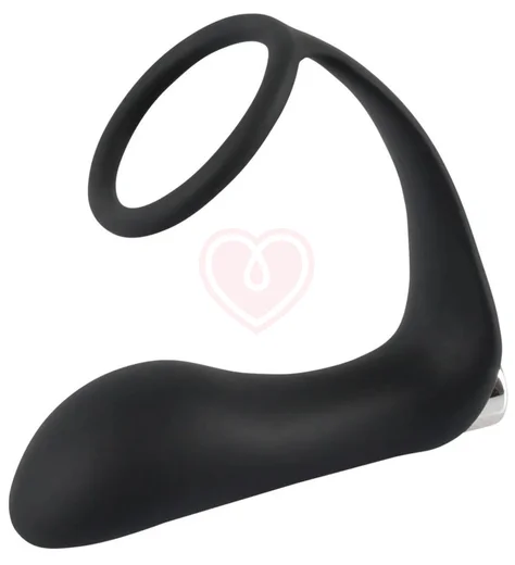 Анальный стимулятор с эрекционным кольцом Black Velvets фото 2