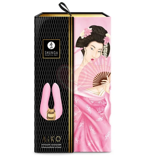 Мини-вибратор с двумя кончиками Shunga AIKO нежно-розовый фото 5