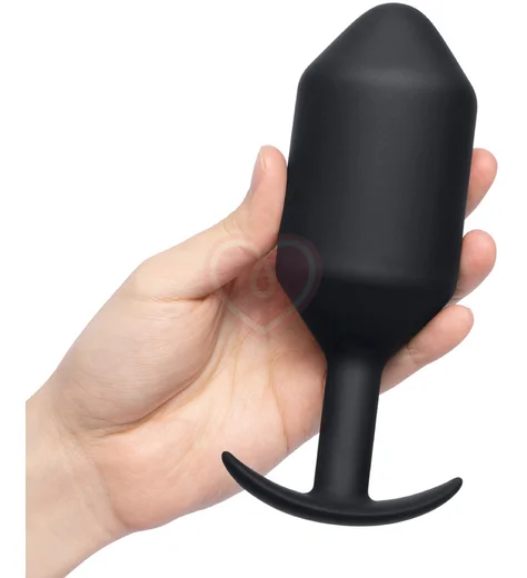 Утяжелённая анальная пробка для ношения b-Vibe Snug Plug 7 огромная чёрная фото 2