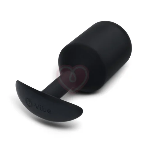 Утяжелённая анальная пробка для ношения b-Vibe Snug Plug 7 огромная чёрная фото 4
