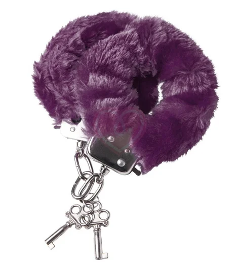Наручники с мехом ToyFa Theatre Fur фиолетовые фото 3
