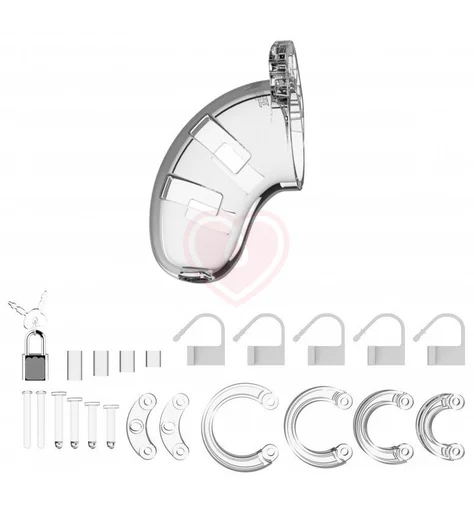 Мужской пояс верности Shots Man Cage Model 01 прозрачный 9 см фото 2