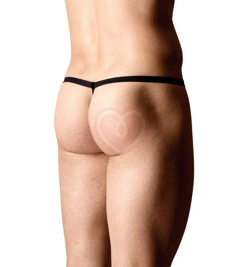 Мужские стринги с разноцветной резинкой и вставкой из сетки жёлтые фото 2