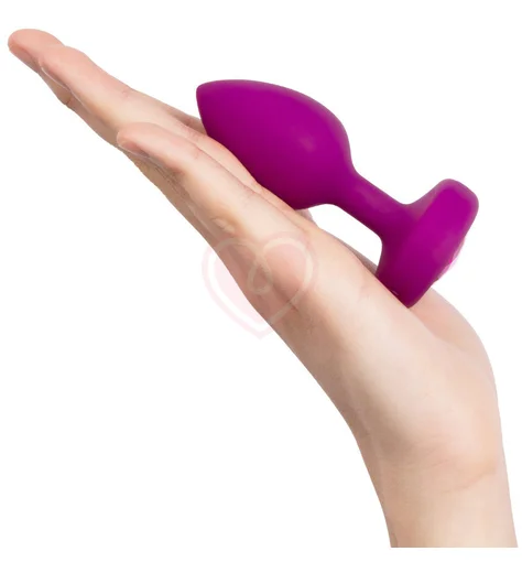 Маленькая вибропробка b-Vibe Vibrating Jewel Plug с кристаллом и пультом розовая фото 5