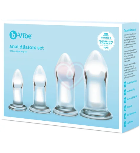 Набор прозрачных стеклянных анальных пробок b-Vibe Anal Dilators Set фото 6