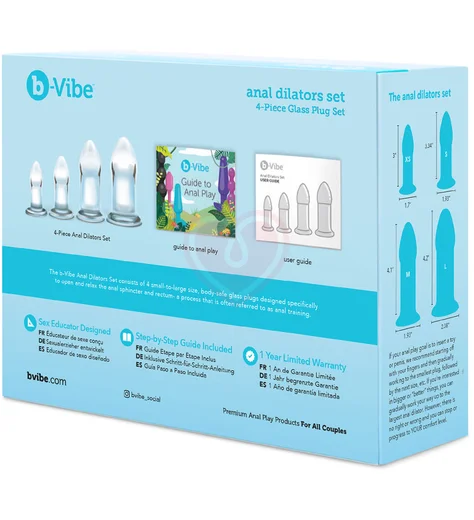 Набор прозрачных стеклянных анальных пробок b-Vibe Anal Dilators Set фото 7