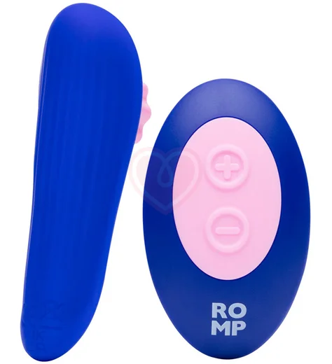 Клиторальный вибратор в трусики с дистанционным управлением Romp Party синий с розовым фото 9