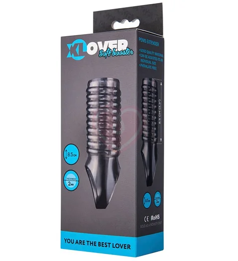 Стимулирующая насадка с открытой головкой ToyFa Xlover 8 см чёрная фото 2