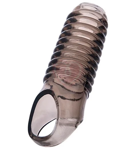 Стимулирующая насадка с открытой головкой ToyFa Xlover 8 см чёрная фото 3