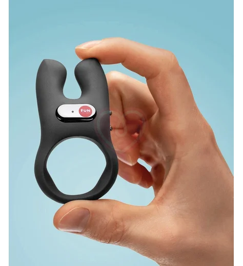 Виброкольцо Fun Factory Nos с двумя кончиками для стимуляции чёрное фото 2