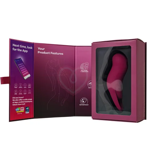 Вакуумый вибростимулятор клитора Satisfyer Pocket Pro 1 бордовый фото 6