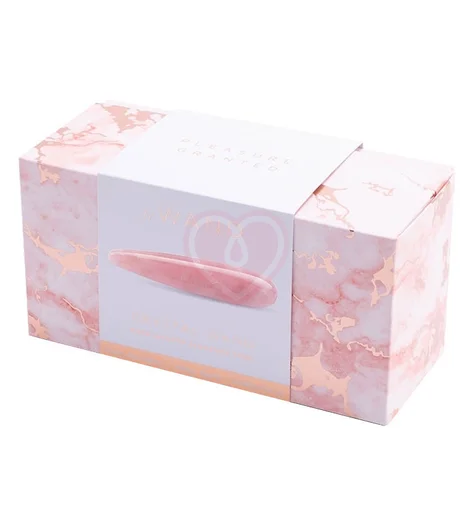 Фаллоимитатор из натурального камня Le Wand Crystal Wand розовый кварц фото 5