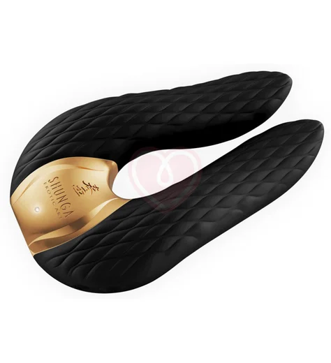 Мини-вибратор с двумя кончиками Shunga AIKO чёрный фото 5