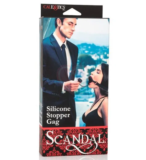 Силиконовый кляп с пробкой Scandal Silicone Stopper Gag чёрный фото 3