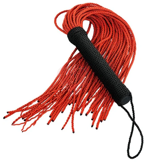 Флоггер с хвостами верёвки ToyFa Theatre красный фото 3