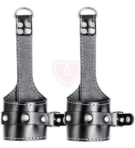 Мягкий подвес для рук с белой строчкой Pecado BDSM черный фото 2