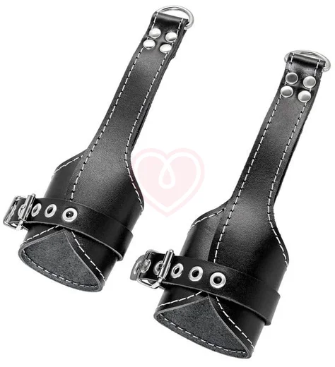 Мягкий подвес для рук с белой строчкой Pecado BDSM черный фото 5