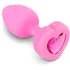 Анальная пробка с кристаллом сердцем и вибрацией b-Vibe Heart Shape Jewel Plug S/M розовая фото 6