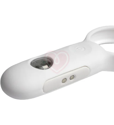 Эрекционное кольцо Youvic с вибрацией и дистанционным управлением белое фото 3