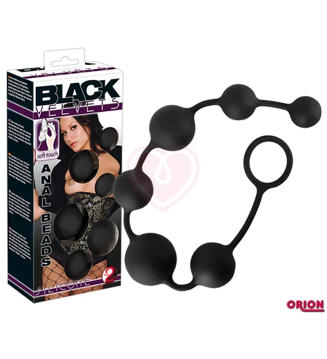 Анальные шарики Black Velvets Anal Beads чёрные фото 2