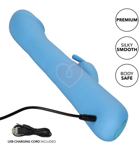 Вибратор-кролик с ротацией Elite Rotating Rabbit голубой фото 6