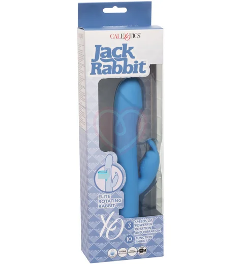 Вибратор-кролик с ротацией Elite Rotating Rabbit голубой фото 7
