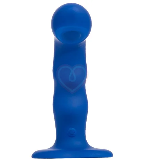 Вибратор с пульсирующей головкой Strap-On-Me Tapping Dildo Wave M синий фото 3