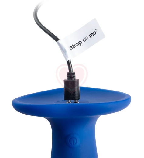 Вибратор с пульсирующей головкой Strap-On-Me Tapping Dildo Wave M синий фото 10