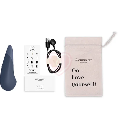 Стимулятор клитора Womanizer Vibe синий фото 4