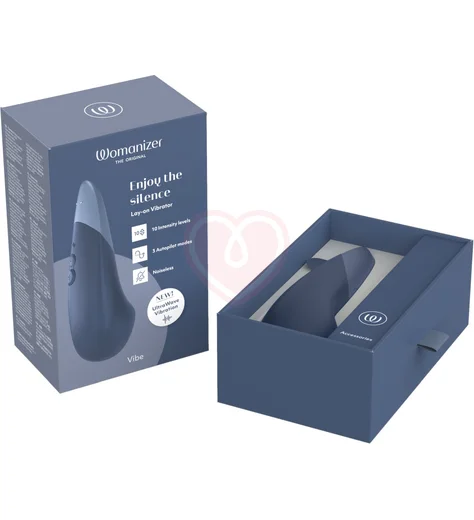 Стимулятор клитора Womanizer Vibe синий фото 5
