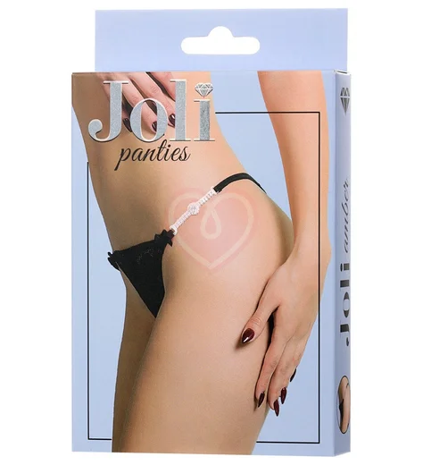 Трусики с кристальным стразом сбоку Joli Amber чёрные фото 4