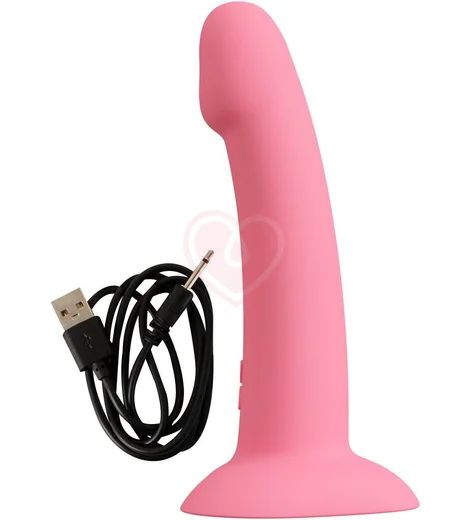 Вибратор с присоской в виде сердца Heart Guy розовый фото 9