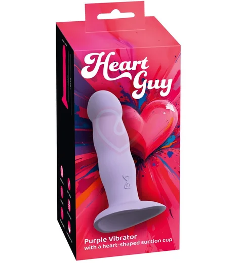 Вибратор с присоской в виде сердца Heart Guy фиолетовый фото 9