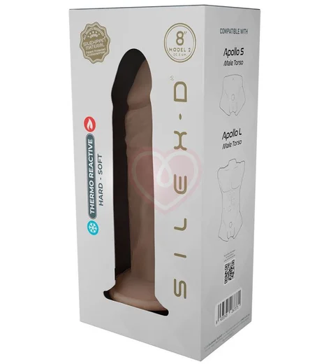 Фаллоимитатор на присоске совместимый с мужским торсом Apollo Silexd Model 2 20 см телесный фото 5